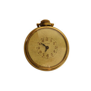 Vintage Gold Tone New Haven Pocket Watch With Original Box And Paperwork - Works